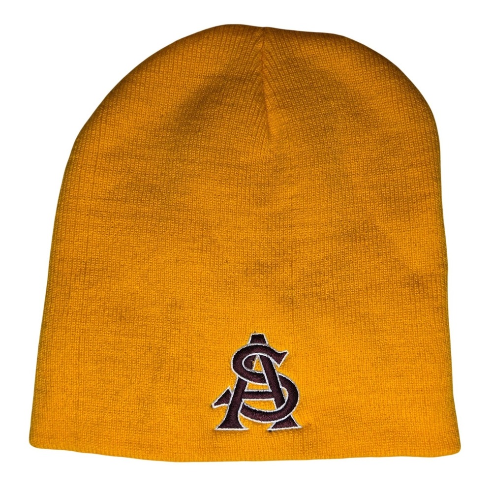 Arizona State Sun‎ Devils NCAA Beanie Hat Gold ASU Logo Knit Winter